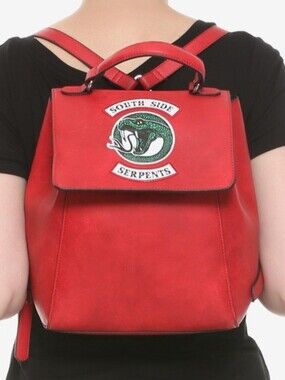 Bioworld Riverdale Southside Serpents Red Faux Leather Mini Backpack